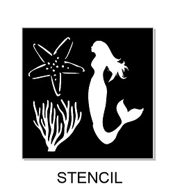 Mermaid,Starfish,coral,stencil.Sunflower stencil,multi size min